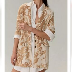 Anthropologie Longline Cracker Jacquard Sweater